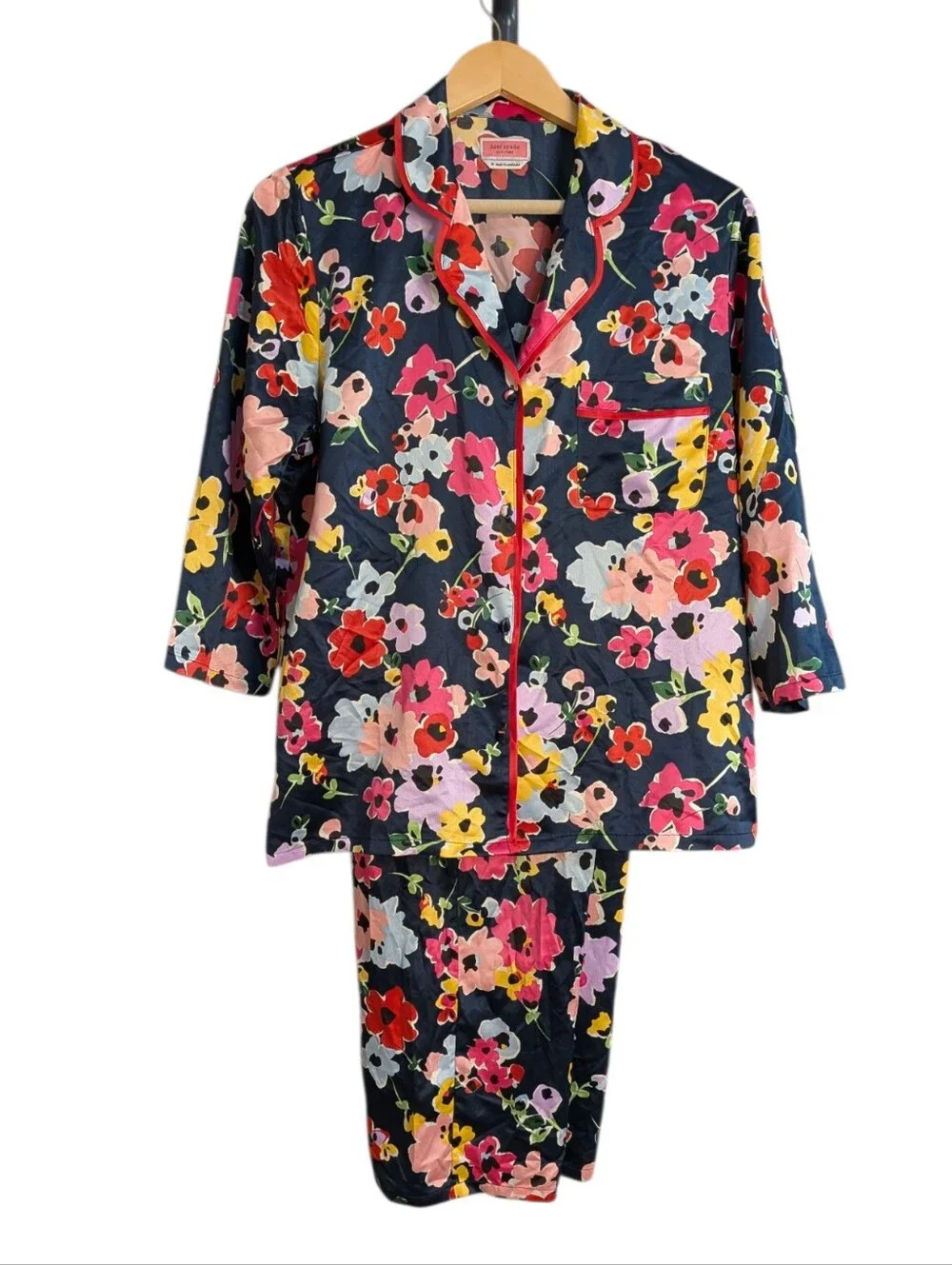 Kate Spade Floral Satin Pajama Set.... Size Medium